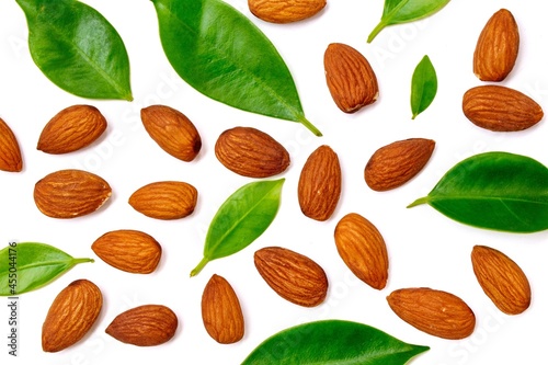 almonds with leaves