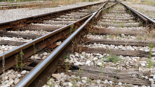 railroad tracks in the countryside