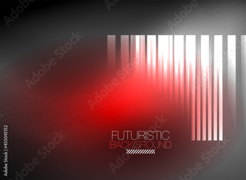 Bright neon color techno abstract background, shiny glowing neon lines in the dark background