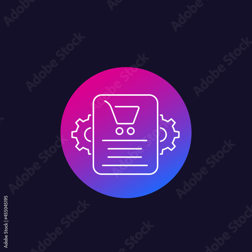 order processing, e-commerce icon, linear