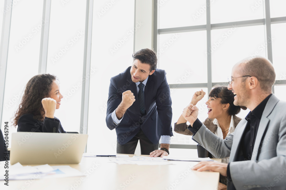 Diversity group of business people smiling celebrate working success togerther at office Diversity group of business people smiling celebrate working success togerther at office