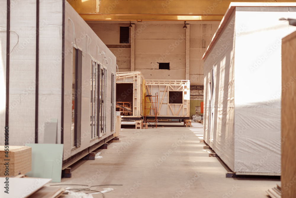 Ταπετσαρία Prefabricated container houses in building under construction