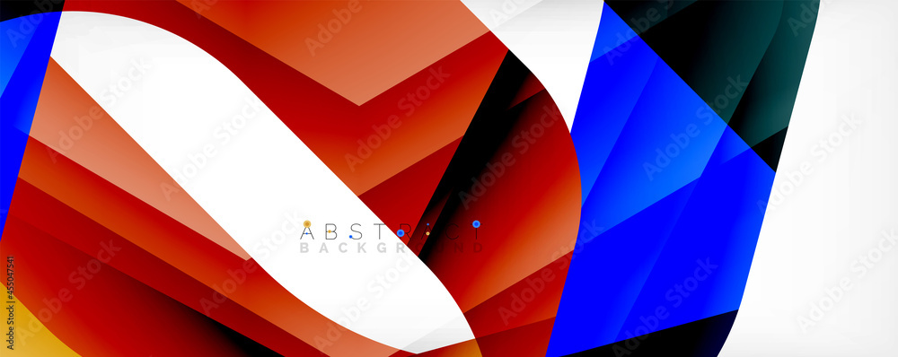 Geometric abstract background - multicolored abstract shapes on white. Vector Illustration For Wallpaper, Banner, Background, Landing Page Geometric abstract background - multicolored abstract shapes on white. Vector Illustration For Wallpaper, Banner, Background, Landing Page