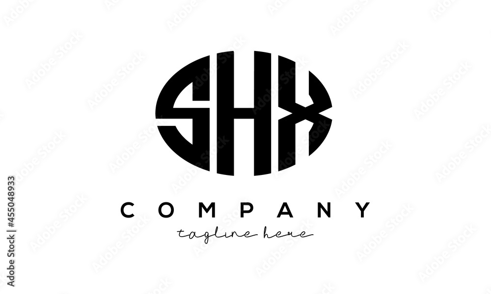 SHX three Letters creative circle logo design SHX three Letters creative circle logo design