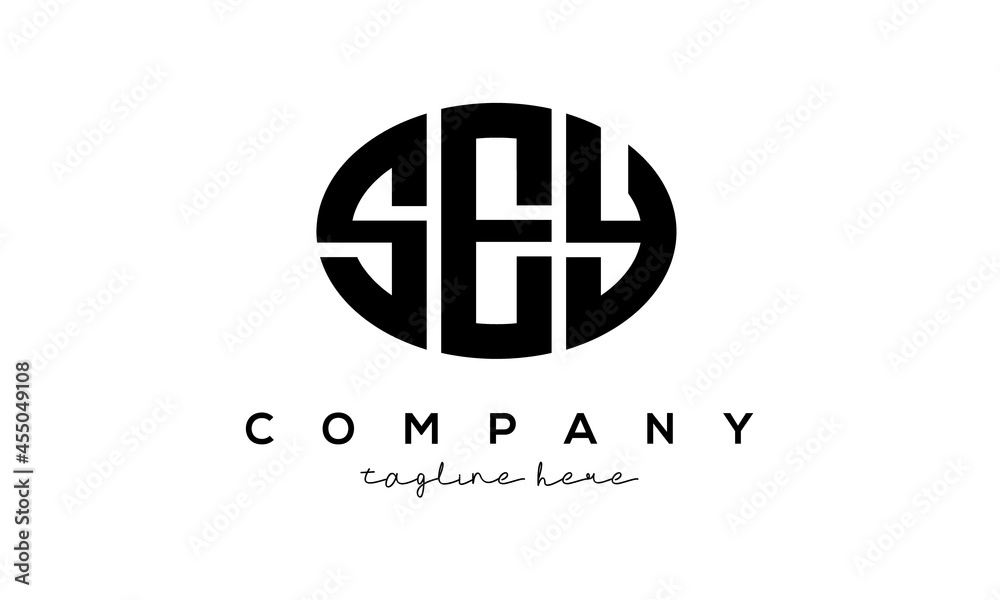 SEY three Letters creative circle logo design	