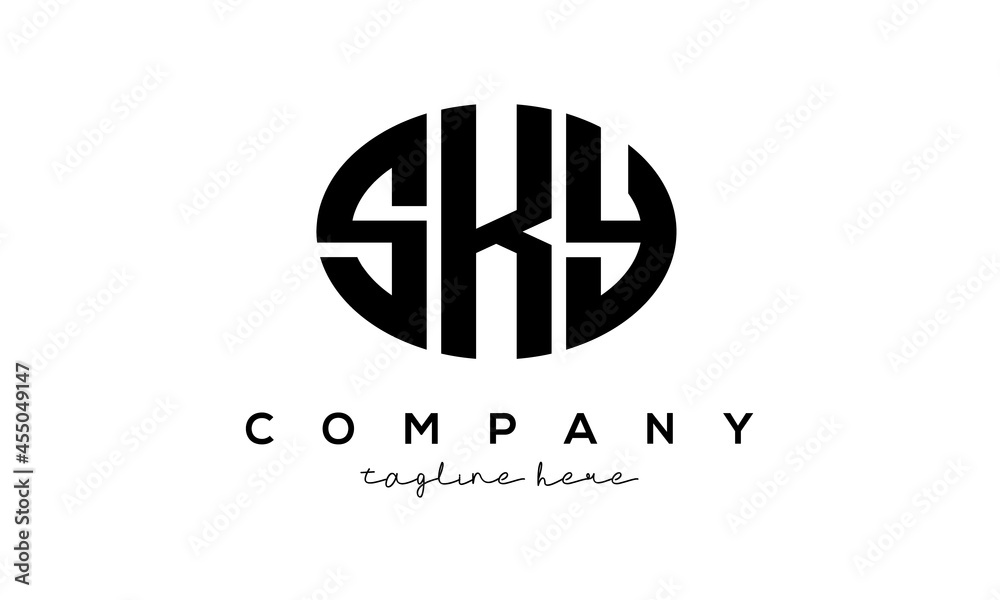 SKY three Letters creative circle logo design SKY three Letters creative circle logo design