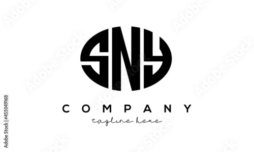 SNY three Letters creative circle logo design	