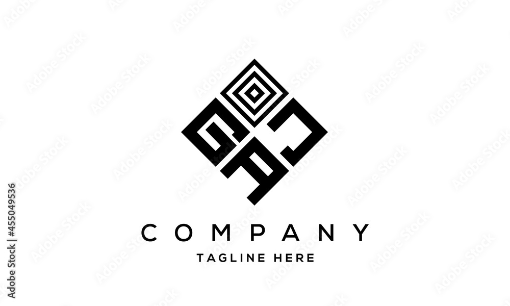 GJA square three latter logo vector GJA square three latter logo vector