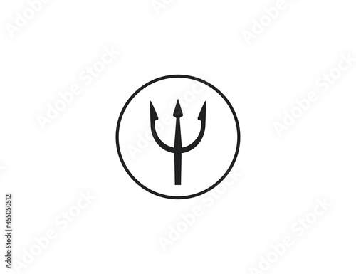 Hell, instrument, trident icon on white background. Vector illustration.