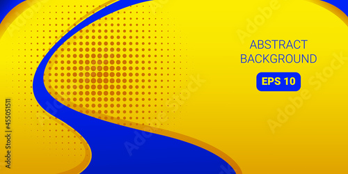 Abstract yellow with blue stripes. Vector abstract background texture design, bright poster, banner yellow and blue background Vector illustration.