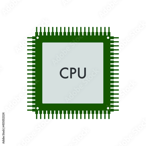 Vector Icon of computer chips. The processor has the inscription: CPU, chip, micro-chip, processor. Isolated on a blank, editable and changeable background.
