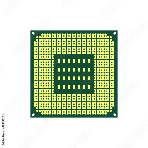 Vector Icon of computer chips. The processor has the inscription: CPU, chip, micro-chip, processor. Isolated on a blank, editable and changeable background.
