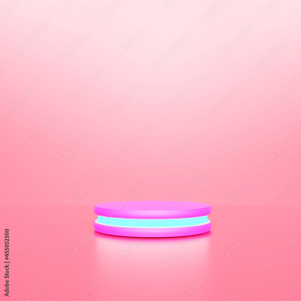 3d illustration studio with geometric shapes, podium on the floor. Platforms for product presentation, mock up background. 3d illustration studio with geometric shapes, podium on the floor. Platforms for product presentation, mock up background.