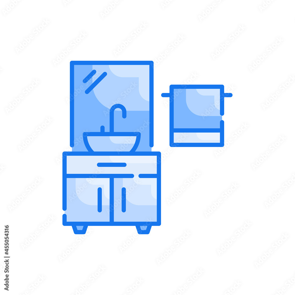 Bathroom hygiene vector blue colours icon style illustration. EPS 10 file