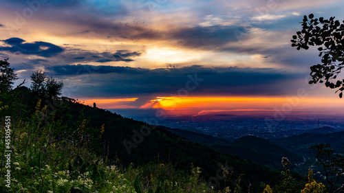 sunset in the mountains