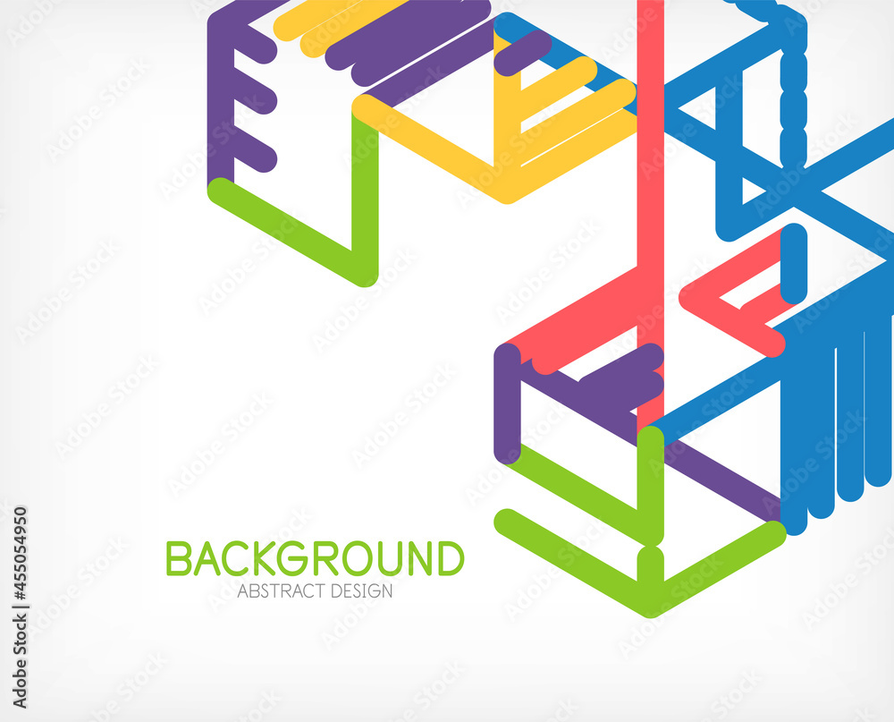 Abstract background. Color lines on white background. Linear abstract composition. Techno or business concept for wallpaper, banner, background, landing page Abstract background. Color lines on white background. Linear abstract composition. Techno or business concept for wallpaper, banner, background, landing page