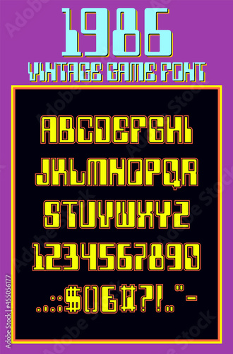 1980s Font, Vintage Game Typeset