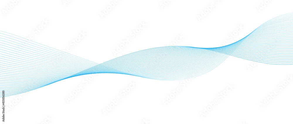 Abstract dynamic music wave. Technology background. Vector sound wave with lines.