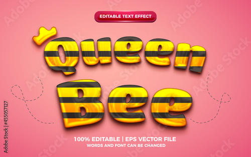 queen bee 3d editable text effect