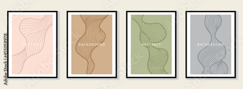 Social media banners, a beautiful line-art set of social media post templates with minimal abstract organic shapes, can be used also card, cover, Vector illustration.
