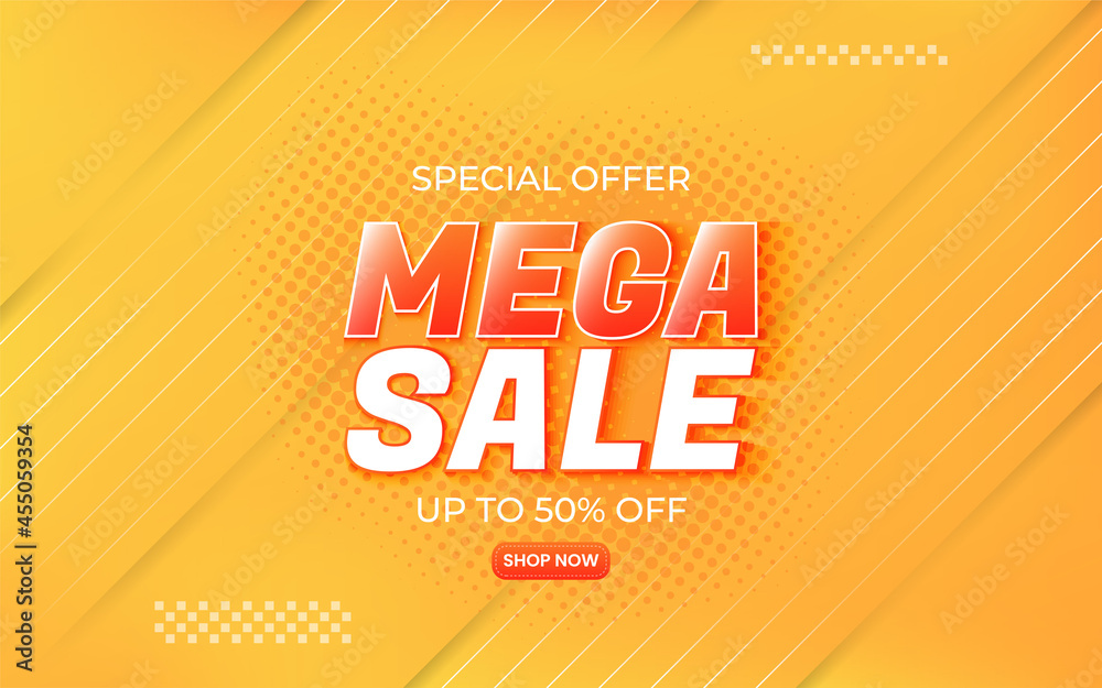 Fototapeta premium Mega sale banner template for promotion