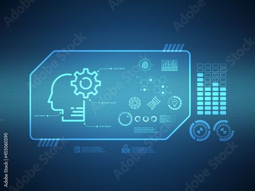 abstract knowledge futuristic hud display