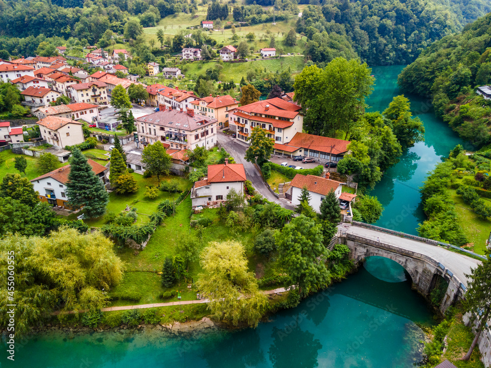 Riverside Most na Soci Picturesque Town in Slovenia