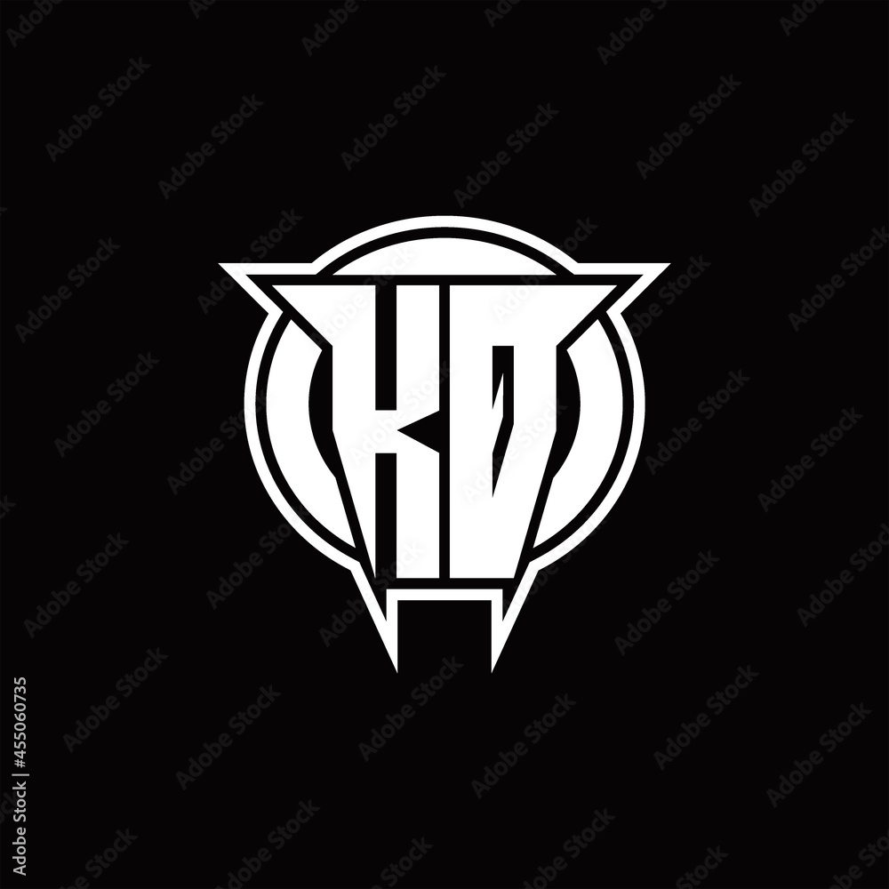 KQ Logo monogram with circle rounded shape design template
