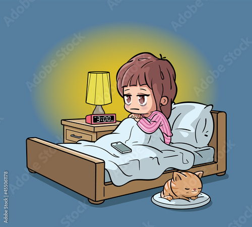 Tired woman suffering from insomnia