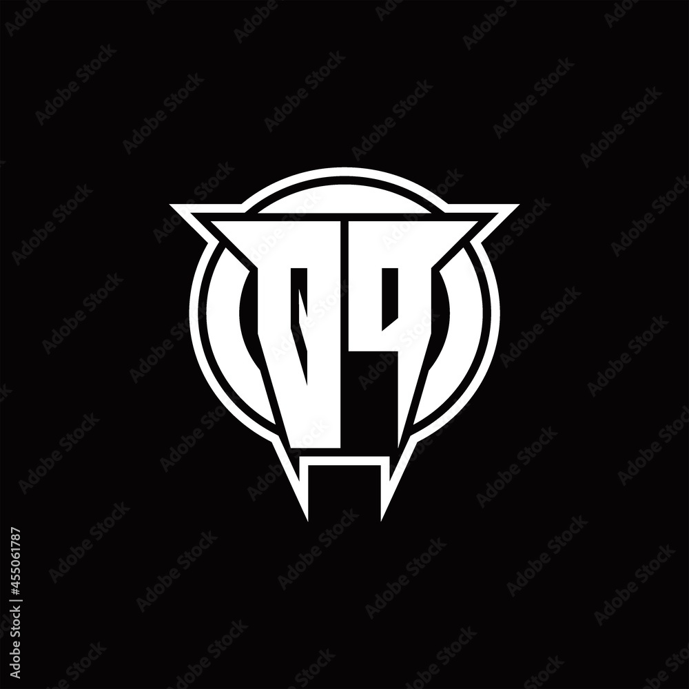 QP Logo monogram with circle rounded shape design template