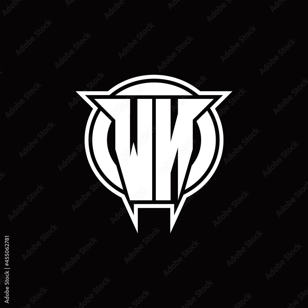WN Logo monogram with circle rounded shape design template WN Logo monogram with circle rounded shape design template