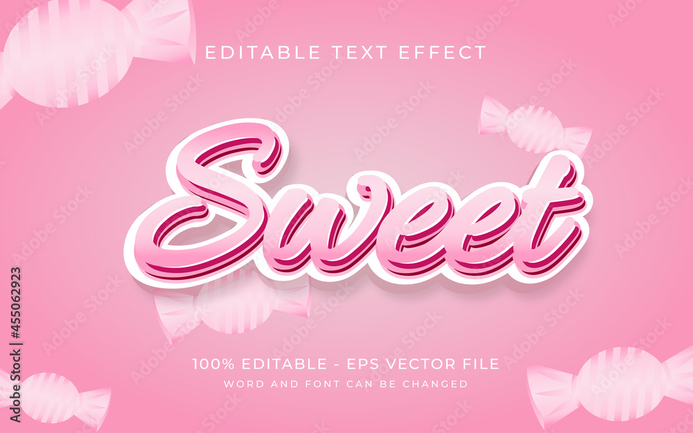 sweet sugar candy 3d Editable text effect