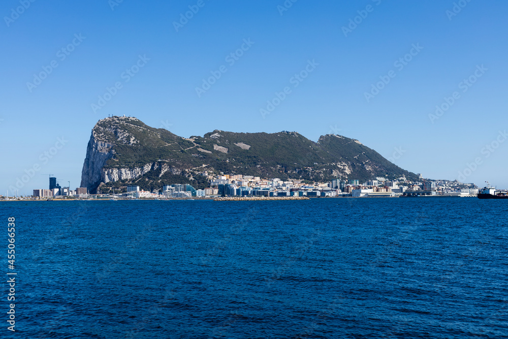 The rock of Gibraltar seen from the bay of Algeciras