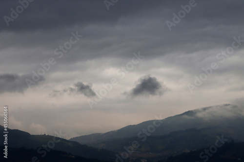 Cloudy sky over the mountains in Basque Country