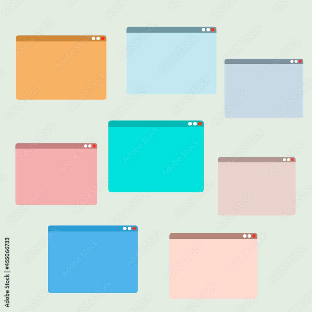 Empty colored windows to group video call Empty colored windows to group video call