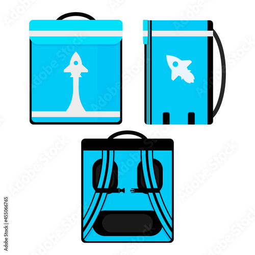 Delivery couriers box for carry parcel. Safety container for keep warm food