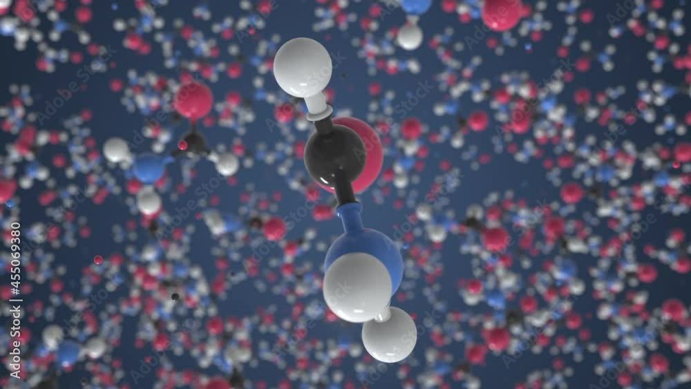 Formamide molecule, scientific molecular model, looping 3d animation Formamide molecule, scientific molecular model, looping 3d animation