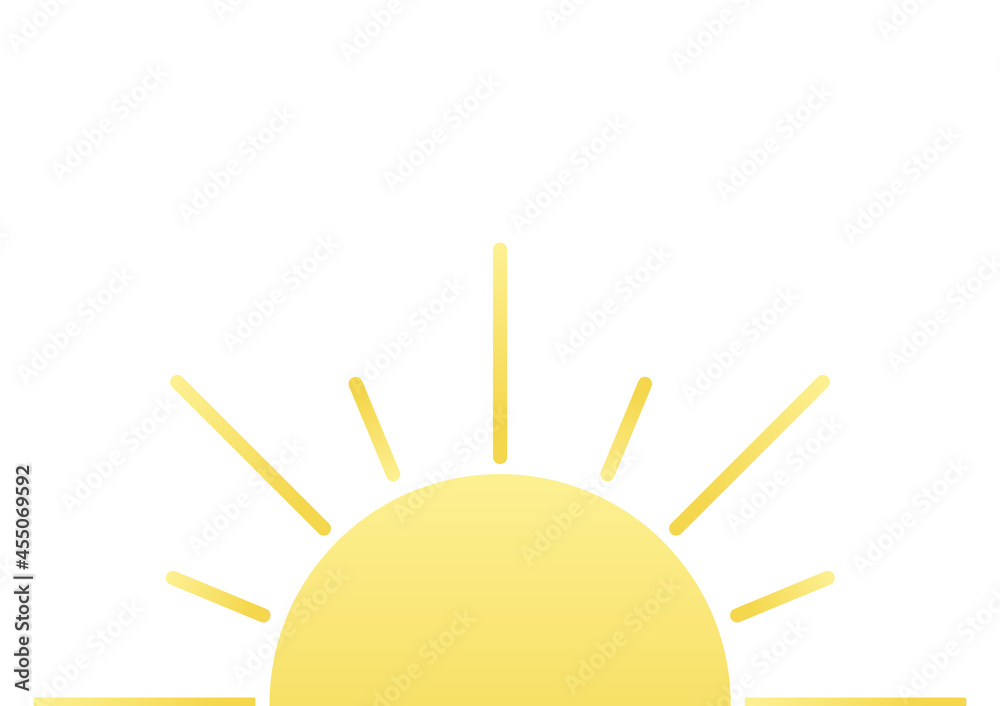 shining half sun background on bright yellow and white background Stock  Vector | Adobe Stock