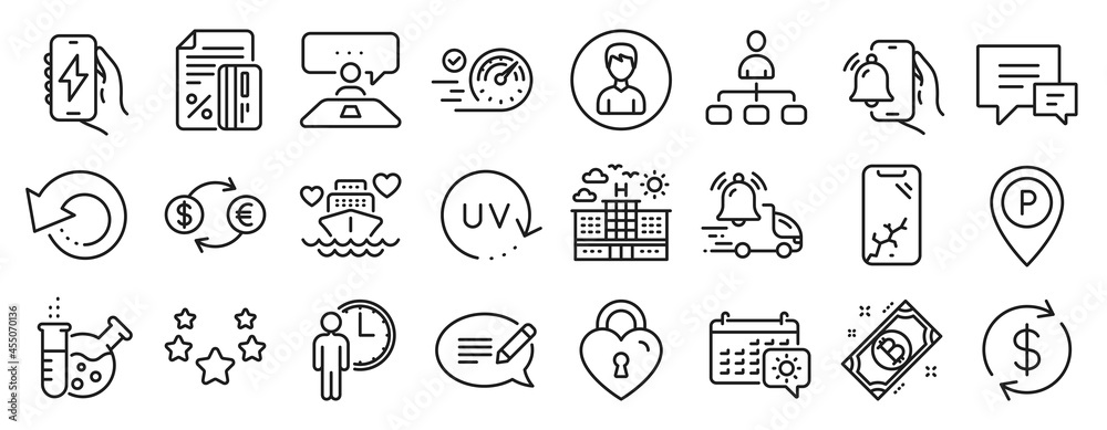 Set of Business icons, such as Message, Credit card, Delivery notification icons. Parking, Recovery data, Chemistry lab signs. Stars, Currency exchange, Usd exchange. Waiting, Alarm clock. Vector Set of Business icons, such as Message, Credit card, Delivery notification icons. Parking, Recovery data, Chemistry lab signs. Stars, Currency exchange, Usd exchange. Waiting, Alarm clock. Vector