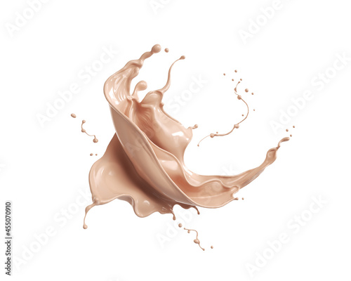Liquid foundation splash element, fluid cosmetic cream photo
