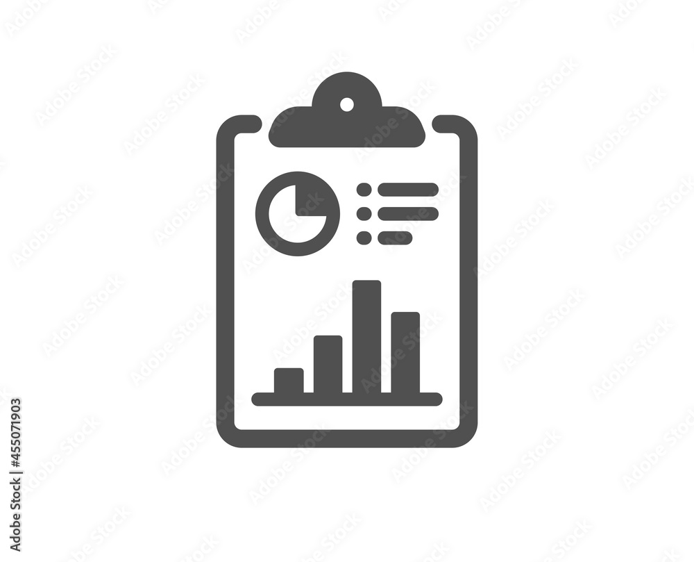 Report icon. Accounting clipboard document sign. Budget info symbol. Classic flat style. Quality design element. Simple report icon. Vector Report icon. Accounting clipboard document sign. Budget info symbol. Classic flat style. Quality design element. Simple report icon. Vector