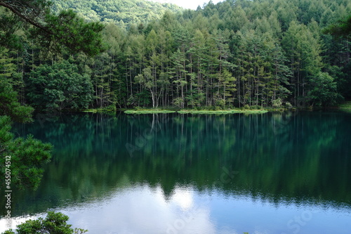 A scenic pond in the mountains at an altitude of 1 500 m in Nagano Japan.