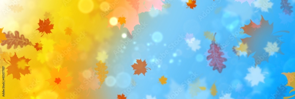 Banner on the autumn theme. Background with autumn leaves Banner on the autumn theme. Background with autumn leaves