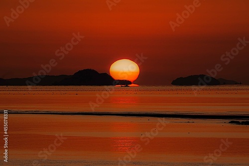 Luxurious sunset of Korea