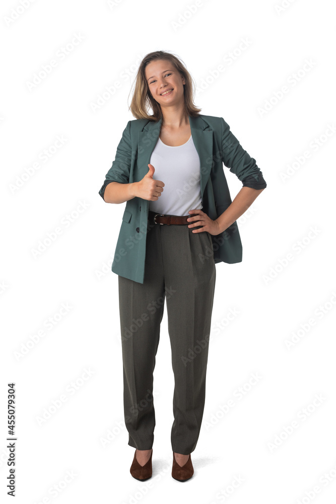 Successful business woman on white Successful business woman on white