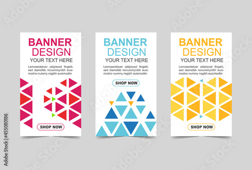 Abstract triangle polygon banner and brouchure design photo