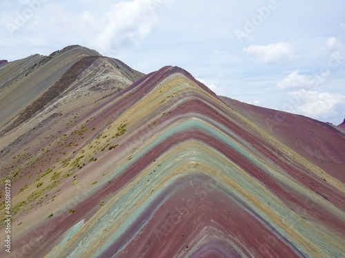[Peru] Colorful mountain scenery from the summit of Vinicunca mountain (Rainbow mountain)