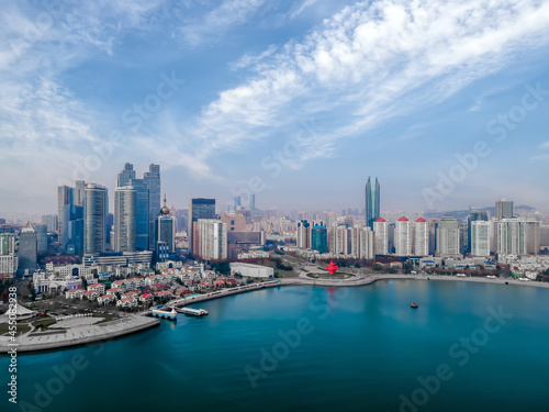 Aerial photography of Qingdao Fushan Bay architectural landscape skyline © 昊 周