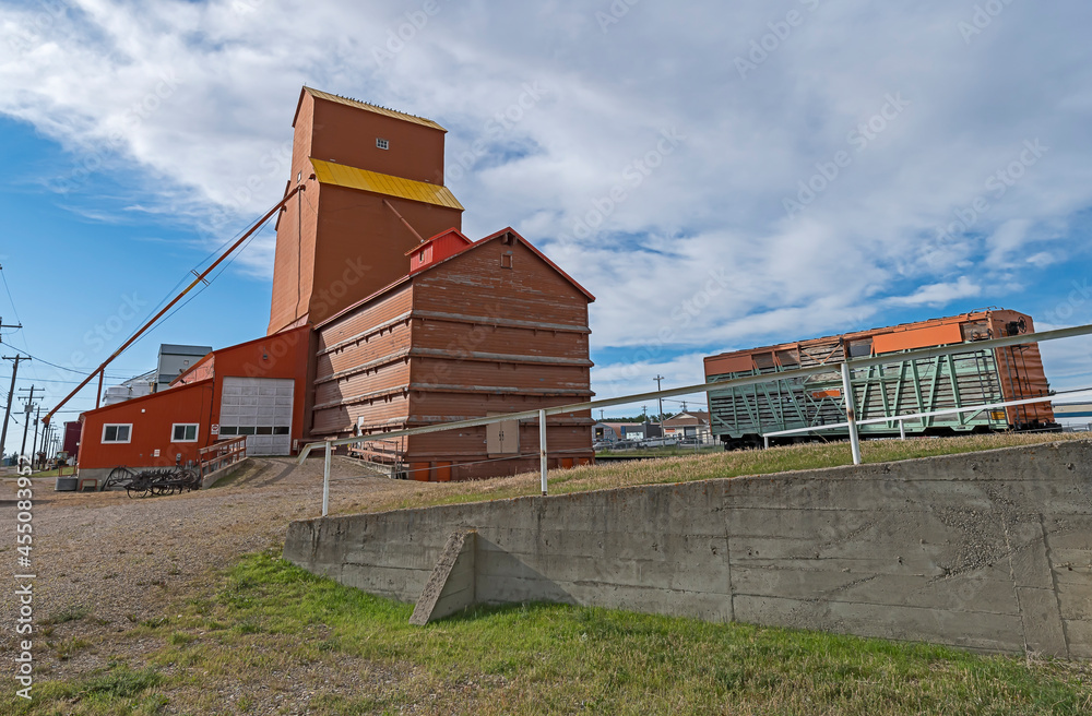 Grain elevator in the town of Nanton, Alberta, Canada Grain elevator in the town of Nanton, Alberta, Canada