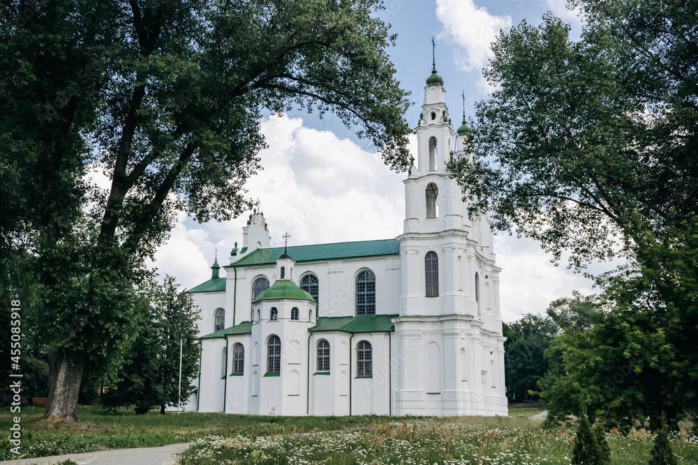 Fototapeta premium St. Sophia Orthodox Cathedral in Polotsk on a sunny summer day, Belarus. Historical monument.